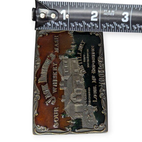 Jack Daniel's Distillery Enameled Metal Belt Buckle St Louis Exposition - Picture 9 of 10